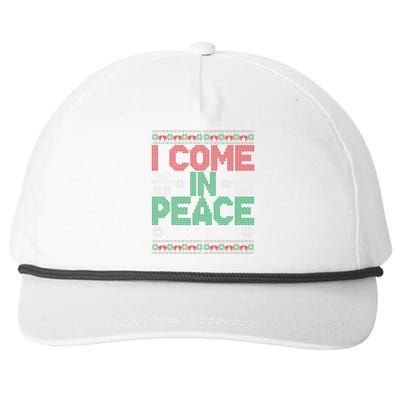 I Come In Peace IM Peace Matching Ugly Christmas Sweater Gift Snapback Five-Panel Rope Hat