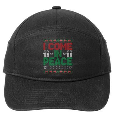 I Come In Peace IM Peace Matching Ugly Christmas Sweater Gift 7-Panel Snapback Hat