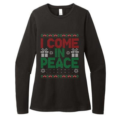 I Come In Peace IM Peace Matching Ugly Christmas Sweater Gift Womens CVC Long Sleeve Shirt