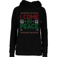 I Come In Peace IM Peace Matching Ugly Christmas Sweater Gift Womens Funnel Neck Pullover Hood