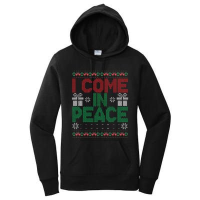 I Come In Peace IM Peace Matching Ugly Christmas Sweater Gift Women's Pullover Hoodie