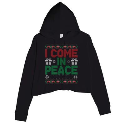 I Come In Peace IM Peace Matching Ugly Christmas Sweater Gift Crop Fleece Hoodie