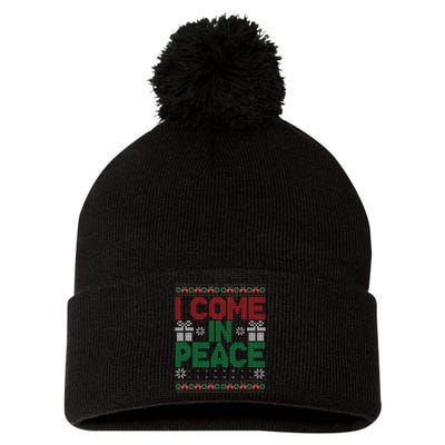 I Come In Peace IM Peace Matching Ugly Christmas Sweater Gift Pom Pom 12in Knit Beanie