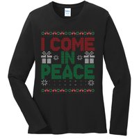 I Come In Peace IM Peace Matching Ugly Christmas Sweater Gift Ladies Long Sleeve Shirt