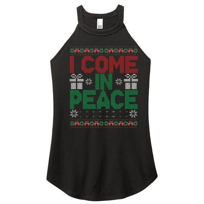 I Come In Peace IM Peace Matching Ugly Christmas Sweater Gift Women's Perfect Tri Rocker Tank