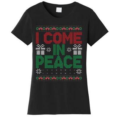 I Come In Peace IM Peace Matching Ugly Christmas Sweater Gift Women's T-Shirt