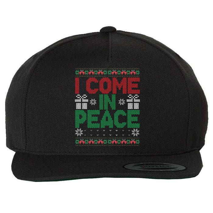 I Come In Peace IM Peace Matching Ugly Christmas Sweater Gift Wool Snapback Cap