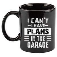 I Cant I Have Plans In The Garage Funny Retro Car Mechanic 11oz C Handle Ceramic Mug