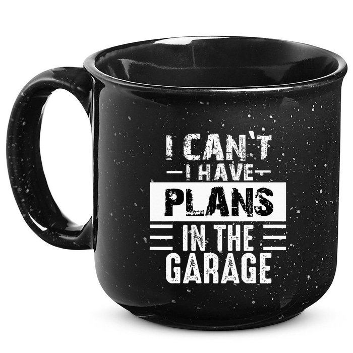 I Cant I Have Plans In The Garage Funny Retro Car Mechanic 15oz Campfire Ceramic Mug