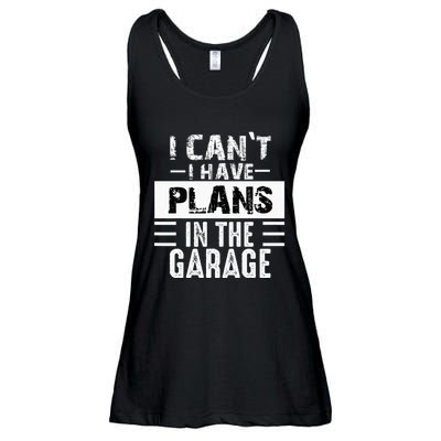 I Cant I Have Plans In The Garage Funny Retro Car Mechanic Ladies Essential Flowy Tank