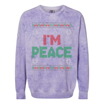 I Come In Peace IM Peace Matching Ugly Christmas Gift Colorblast Crewneck Sweatshirt