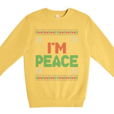 I Come In Peace IM Peace Matching Ugly Christmas Gift Premium Crewneck Sweatshirt