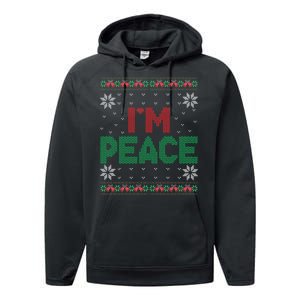 I Come In Peace IM Peace Matching Ugly Christmas Gift Performance Fleece Hoodie