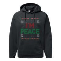 I Come In Peace IM Peace Matching Ugly Christmas Gift Performance Fleece Hoodie