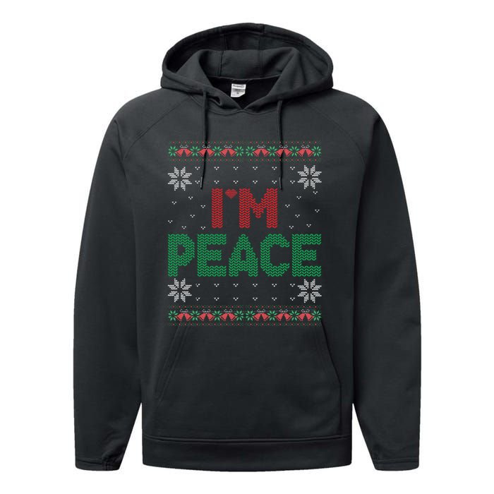 I Come In Peace IM Peace Matching Ugly Christmas Gift Performance Fleece Hoodie