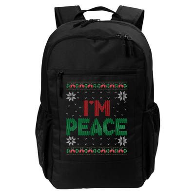 I Come In Peace IM Peace Matching Ugly Christmas Gift Daily Commute Backpack