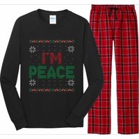 I Come In Peace IM Peace Matching Ugly Christmas Gift Long Sleeve Pajama Set