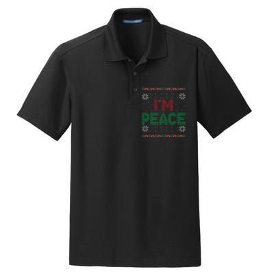 I Come In Peace IM Peace Matching Ugly Christmas Gift Dry Zone Grid Polo