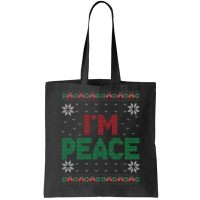 I Come In Peace IM Peace Matching Ugly Christmas Gift Tote Bag