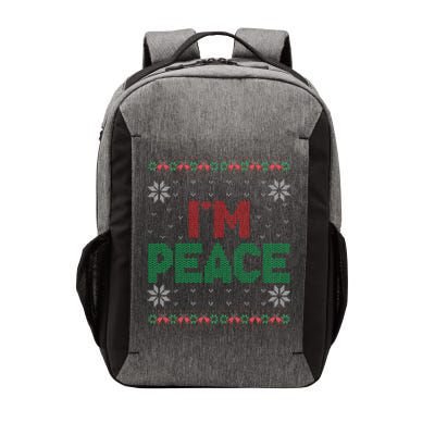 I Come In Peace IM Peace Matching Ugly Christmas Gift Vector Backpack