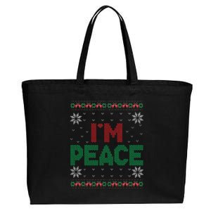 I Come In Peace IM Peace Matching Ugly Christmas Gift Cotton Canvas Jumbo Tote