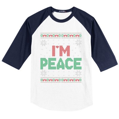 I Come In Peace IM Peace Matching Ugly Christmas Gift Baseball Sleeve Shirt