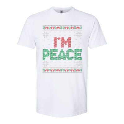 I Come In Peace IM Peace Matching Ugly Christmas Gift Softstyle CVC T-Shirt