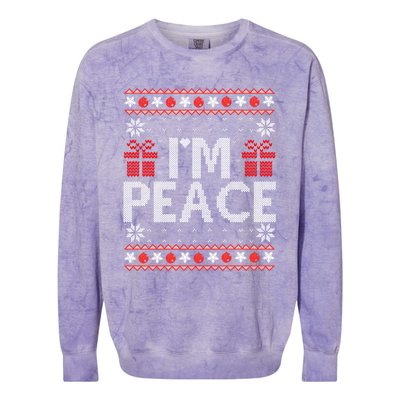 I Come In Peace IM Peace Matching Ugly Christmas Sweater Sweatshirt Colorblast Crewneck Sweatshirt