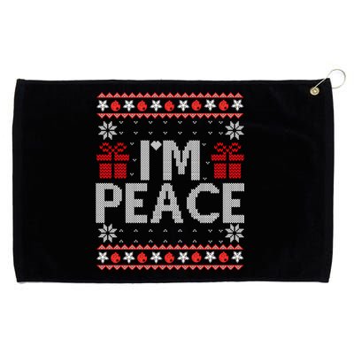 I Come In Peace IM Peace Matching Ugly Christmas Sweater Sweatshirt Grommeted Golf Towel