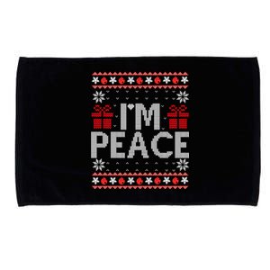 I Come In Peace IM Peace Matching Ugly Christmas Sweater Sweatshirt Microfiber Hand Towel