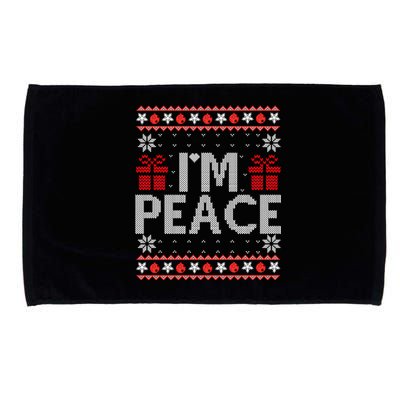 I Come In Peace IM Peace Matching Ugly Christmas Sweater Sweatshirt Microfiber Hand Towel