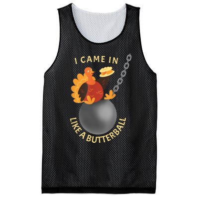 I Came In Like A Butterball Funny Thanksgiving Mesh Reversible Basketball Jersey Tank