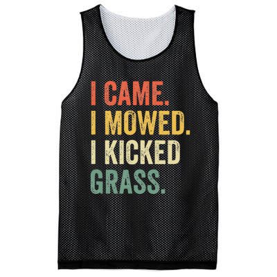 I Came I Mowed I Kicked Grass Funny Lawn Mowing Gardener Mesh Reversible Basketball Jersey Tank