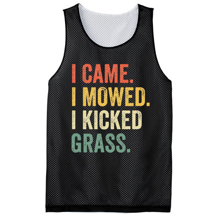 I Came I Mowed I Kicked Grass Funny Lawn Mowing Gardener Mesh Reversible Basketball Jersey Tank