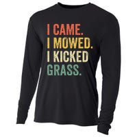 I Came I Mowed I Kicked Grass Funny Lawn Mowing Gardener Cooling Performance Long Sleeve Crew