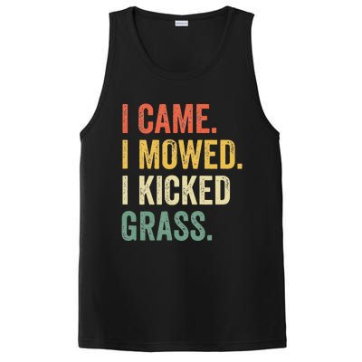 I Came I Mowed I Kicked Grass Funny Lawn Mowing Gardener PosiCharge Competitor Tank