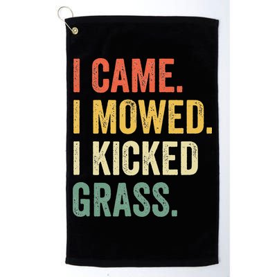 I Came I Mowed I Kicked Grass Funny Lawn Mowing Gardener Golf Towel