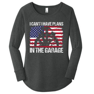 I Cant I Have Plans In The Garage Fathers Day Car Mechanics Women's Perfect Tri Tunic Long Sleeve Shirt