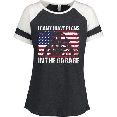 I Cant I Have Plans In The Garage Fathers Day Car Mechanics Enza Ladies Jersey Colorblock Tee