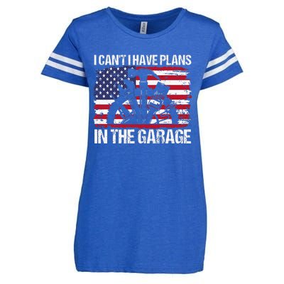 I Cant I Have Plans In The Garage Fathers Day Car Mechanics Enza Ladies Jersey Football T-Shirt