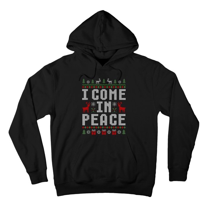 I Come In Peace IM Peace Matching Couple Christmas Pajamas Hoodie