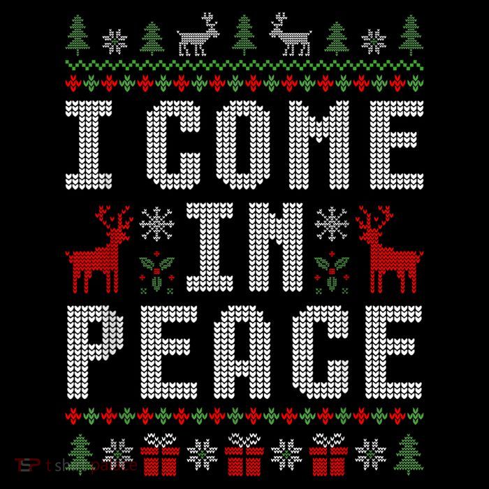 I Come In Peace IM Peace Matching Couple Christmas Pajamas Tall T-Shirt