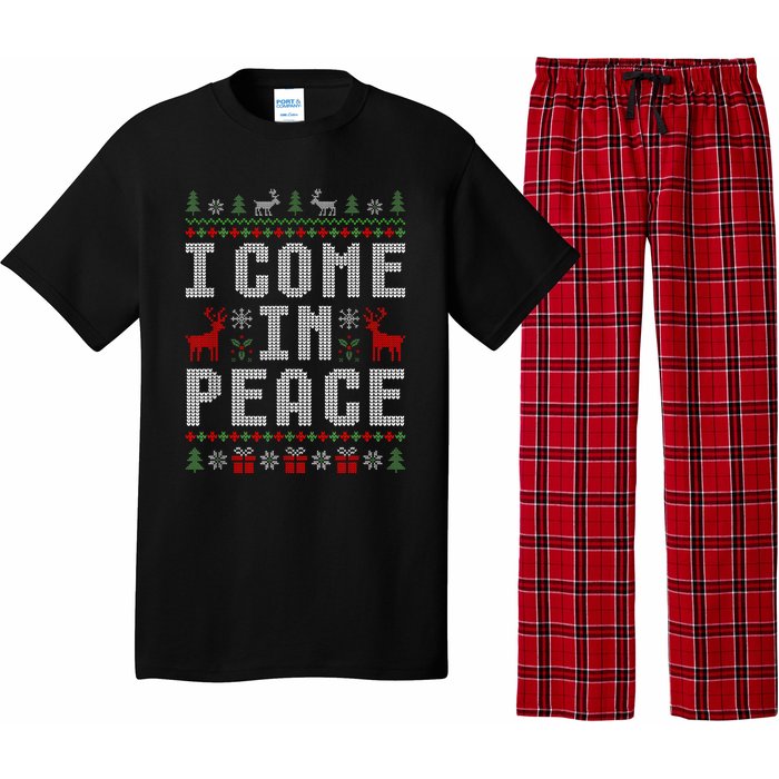 I Come In Peace IM Peace Matching Couple Christmas Pajamas Pajama Set