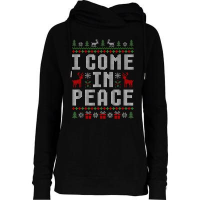 I Come In Peace IM Peace Matching Couple Christmas Pajamas Womens Funnel Neck Pullover Hood