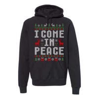 I Come In Peace IM Peace Matching Couple Christmas Pajamas Premium Hoodie