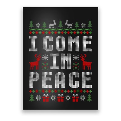 I Come In Peace IM Peace Matching Couple Christmas Pajamas Poster