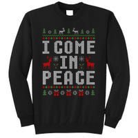 I Come In Peace IM Peace Matching Couple Christmas Pajamas Tall Sweatshirt