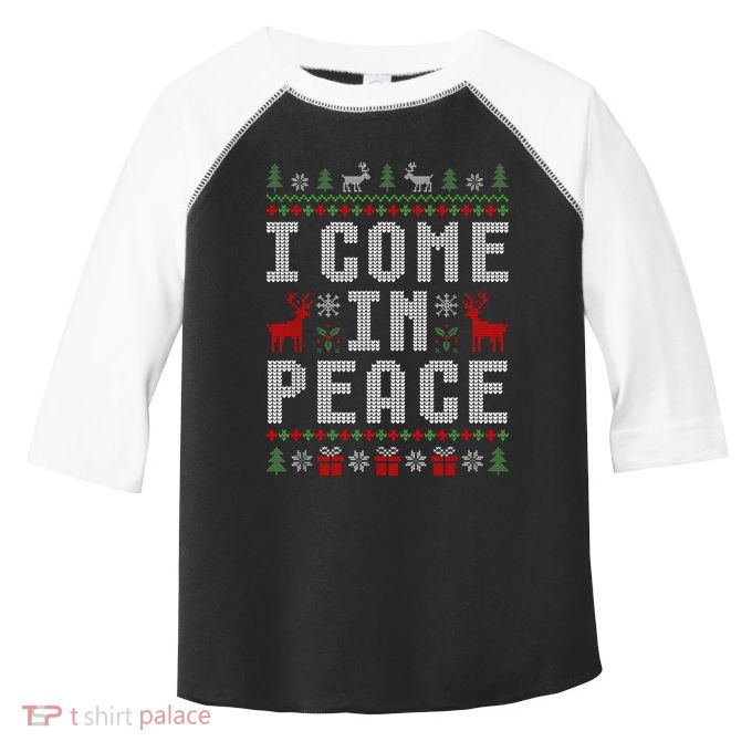 I Come In Peace IM Peace Matching Couple Christmas Pajamas Toddler Fine Jersey T-Shirt