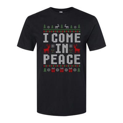 I Come In Peace IM Peace Matching Couple Christmas Pajamas Softstyle CVC T-Shirt