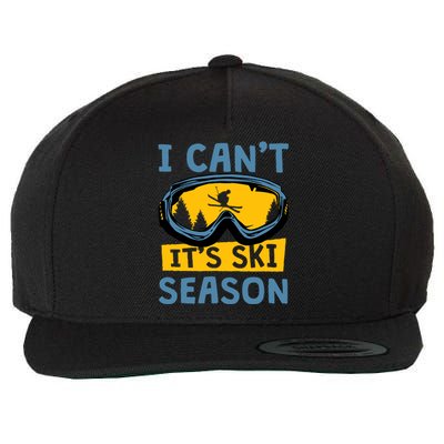 I CanT ItS Ski Season Funny Skiing Lover Wool Snapback Cap